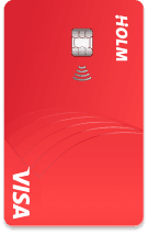 A red card with Holm label