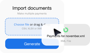 An interface with a form for importing documents
