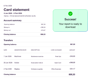 Detailed card statement