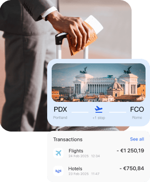 Flight information and transaction list - flight and hotel ticket payment