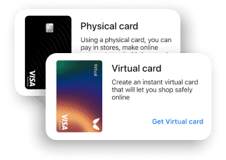 Virtual and physical cards