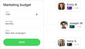 Employee expense control dashboard