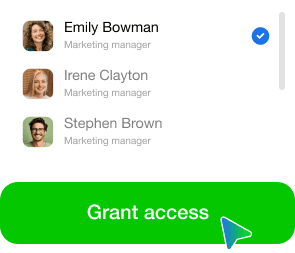 Grant access interface