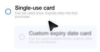 Single use card and virtual card