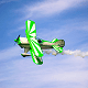 green plane flying