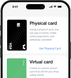 Phone app with visa cards