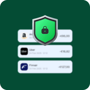 A shield with a lock on it protecting spending data